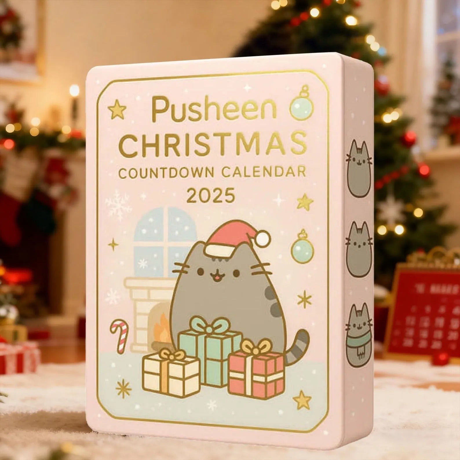 Pusheen Christmas Advent Calendar 2025, Cute Cat Ornament Set, Pusheen Holiday Countdown, Kawaii Gift for Cat Lovers