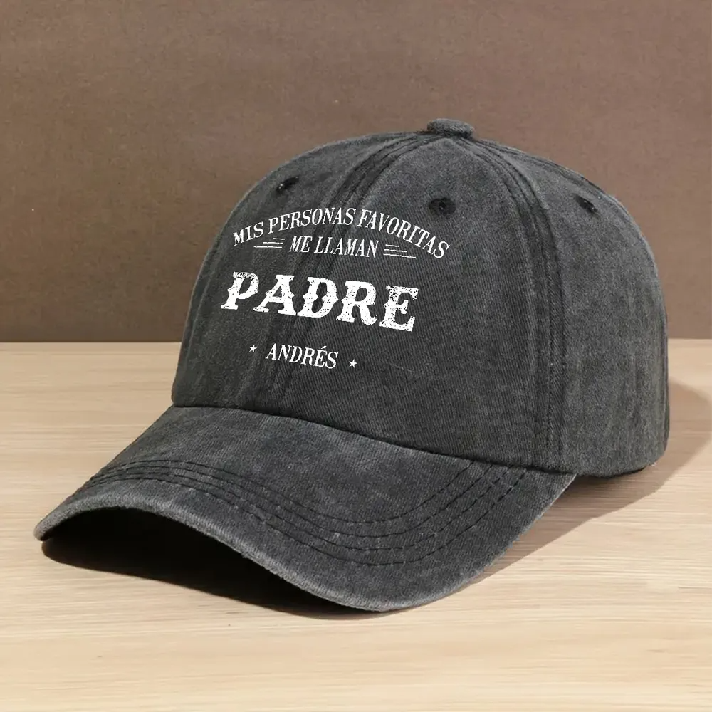 Mis Personas Favoritas Me Llaman - Gorra de Mezclilla Vintage Lavada Personalizada