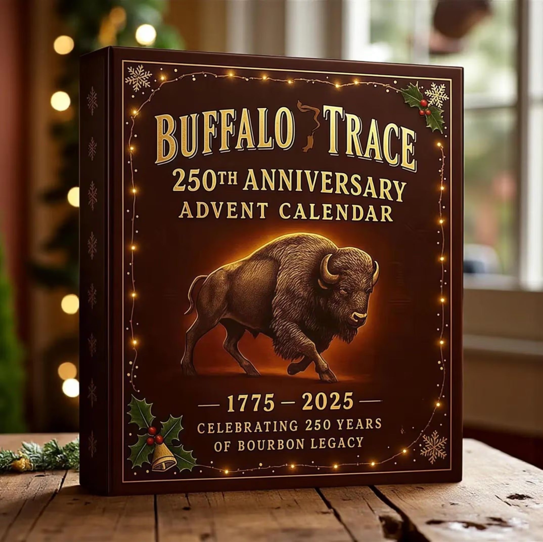 Bourbon Advent Calendar, Buffalo Trace 250th Anniversary Advent Box, 24-Day Countdown Blind Box, Holiday Gift Set, Chrismas Advent Calendar