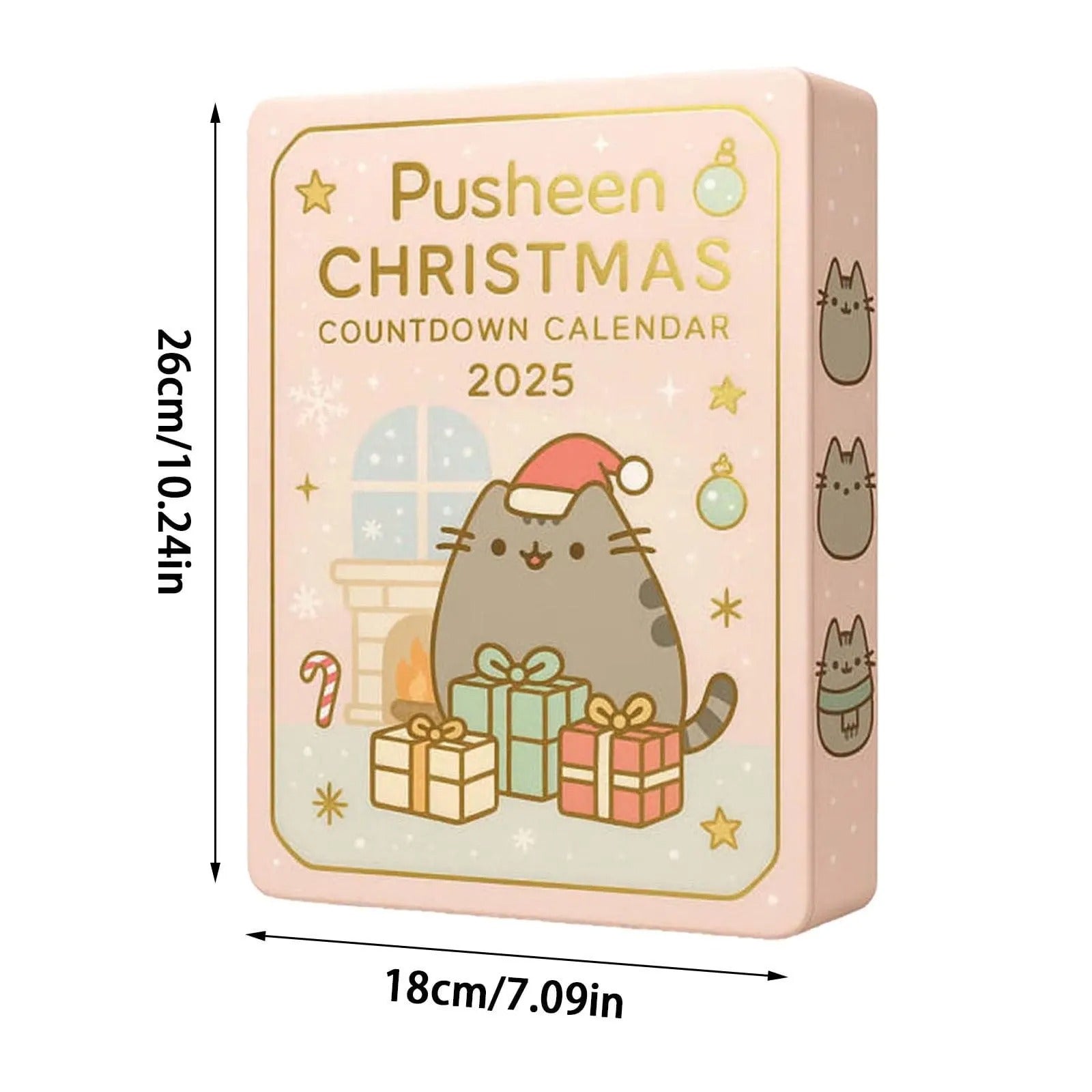 Pusheen Christmas Advent Calendar 2025, Cute Cat Ornament Set, Pusheen Holiday Countdown, Kawaii Gift for Cat Lovers