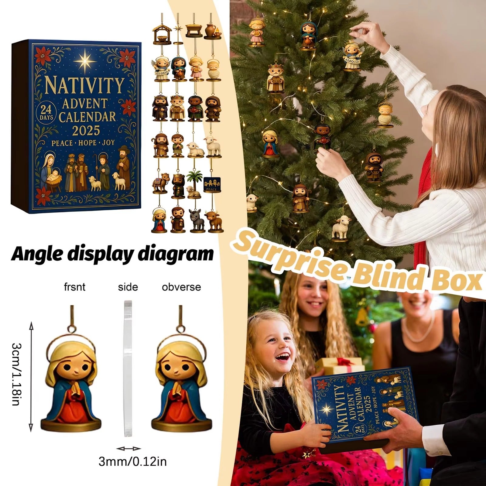 24 Days Christmas Nativity Jesus Advent Calendar Countdown Calendar Collectibles Christmas Advent Calendar Christmas Party Decor