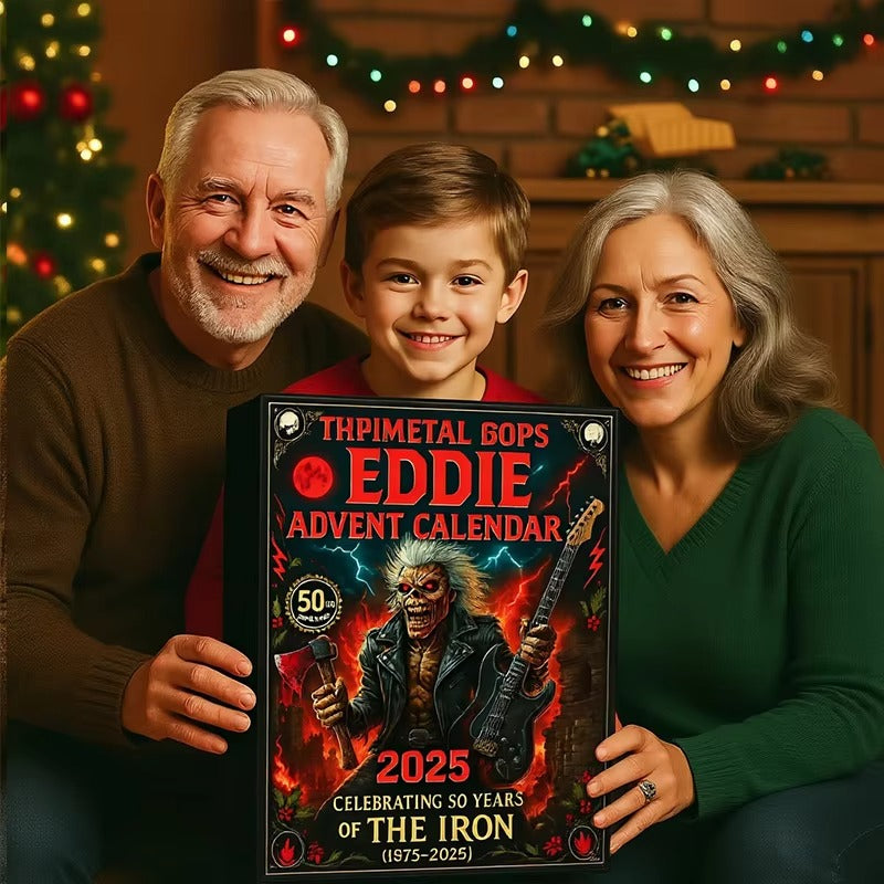 Rock and Metal Eddie Advent Calendar 2025 2D Acrylic Eddie hanging Christmas Band Pendant Advent Calendar 24pcs Keychain