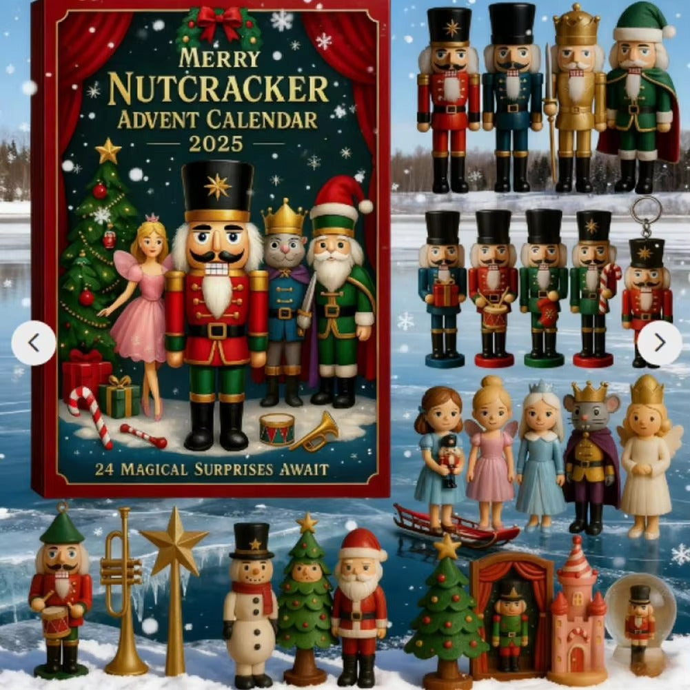 2025 Christmas Countdown Calendar Blind Box 2D Flat Nutcracker Advent 24 Days Ornaments Christmas Countdown Calendar