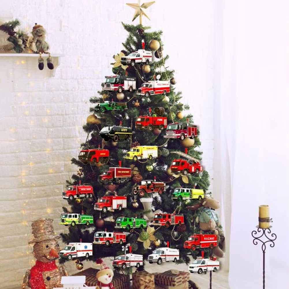 24 Day Christmas Advent Calendar Car Toy Engineering Fire Truck Car Toy Fire Truck Advent Festival Calendar