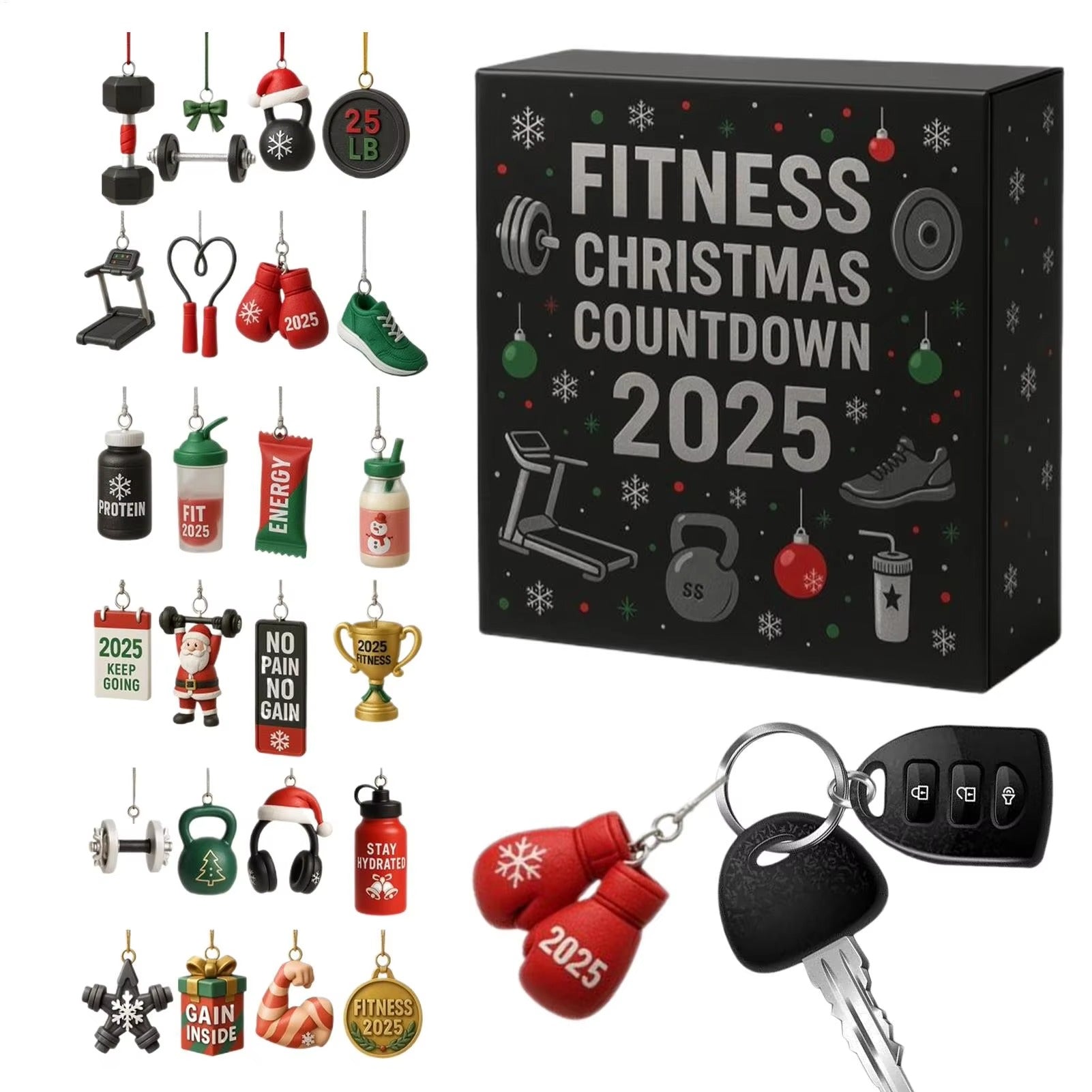 Acrylic Gym Themed Advent Calendar Modern Christmas Decoration For Home Office 87HA