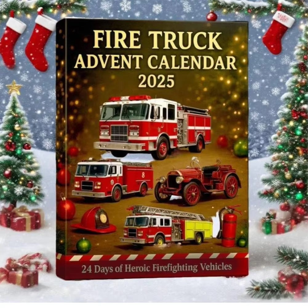 24 Day Christmas Advent Calendar Car Toy Engineering Fire Truck Car Toy Fire Truck Advent Festival Calendar
