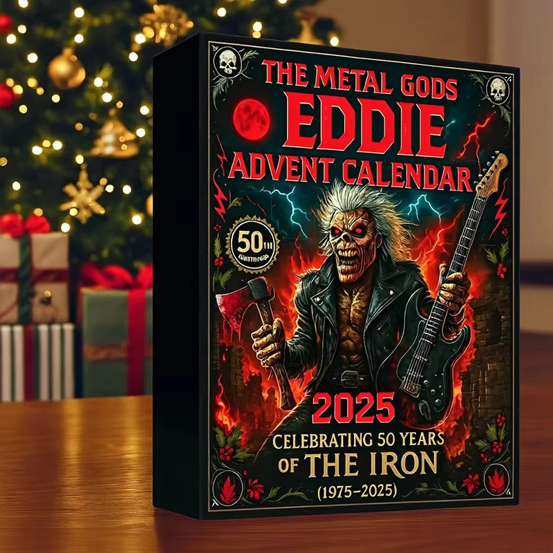 Rock and Metal Eddie Advent Calendar 2025 2D Acrylic Eddie hanging Christmas Band Pendant Advent Calendar 24pcs Keychain