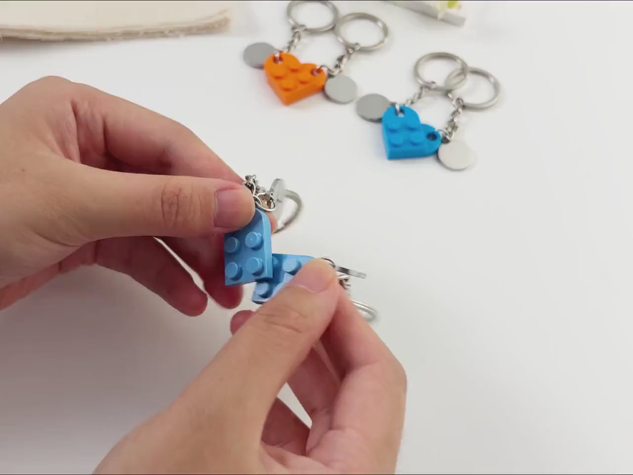 Heart Keychain Lego Set