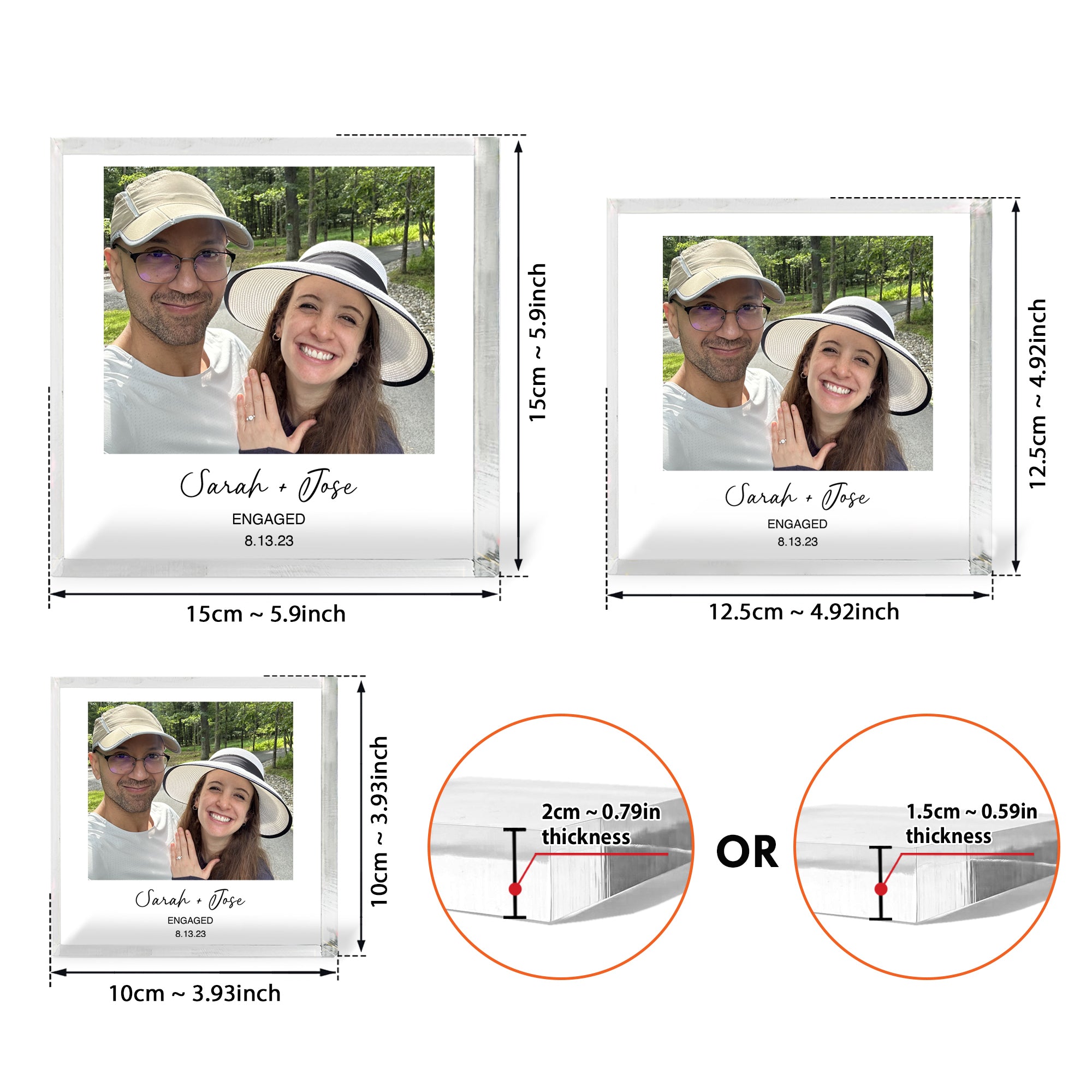 Personalized Engagement Photo Block, Engagement Gifts, Engaged Acrylic Photo Gift, Couple Gifts, Engagement Keepsake Memory Block